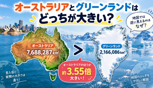 オーストラリアとグリーンランドはどっちが大きい？地図で逆に見える理由も！